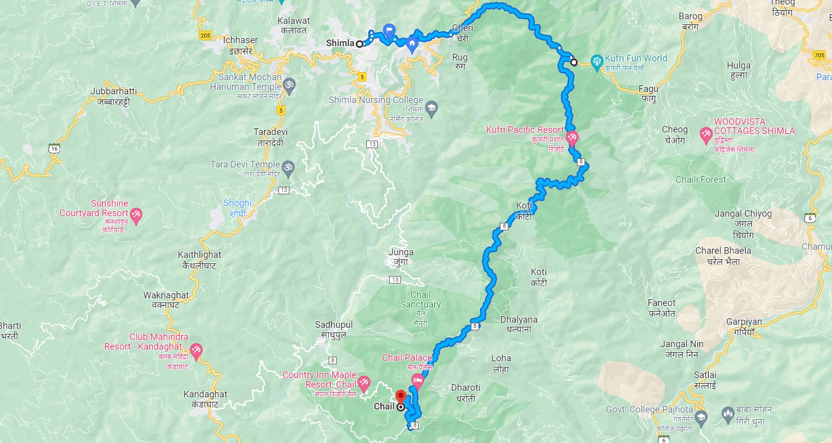 chail tour plan