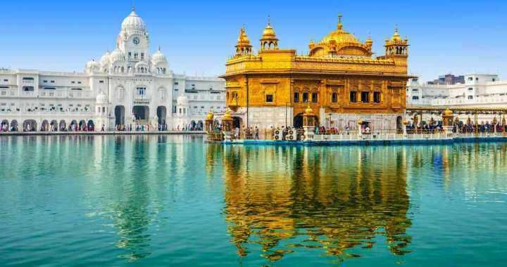 Golden Temple Amritsar with Foothills of Himalayas